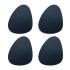 Set of 4 Stone Shaped Coasters in Pu Leather Color Black