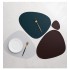 Set of 4 Stone Shaped Coasters in Pu Leather