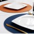 Round leather-inspired PU placemat, D38CM