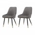 Set of 2 ROMY dining chairs in velvet Color Grey