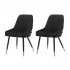 Set of 2 ROMY dining chairs in velvet Color Black