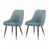 Set of 2 ROMY dining chairs in velvet Color Blue