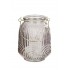 Glass lantern with golden handle H12 cm Color Grey