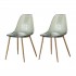 Set of 2 transparent Scandinavian style chair KLARY Color Grey