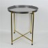 Side table in metal with golden feet and lacquered top D43xH44 cm