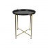 Side table in metal with golden feet and lacquered top D43xH44 cm Color Black