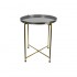 Side table in metal with golden feet and lacquered top D43xH44 cm Color Grey