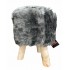 Stool fur skin beast h34cm Color Grey