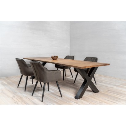 Table mange debout en bois chêne, 150x90xH89cm, EP 4cm - KASTLE