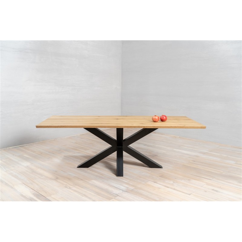 Dining Table Crossed Legs In Solid Oak, How Thick Should Dining Table Legs Be