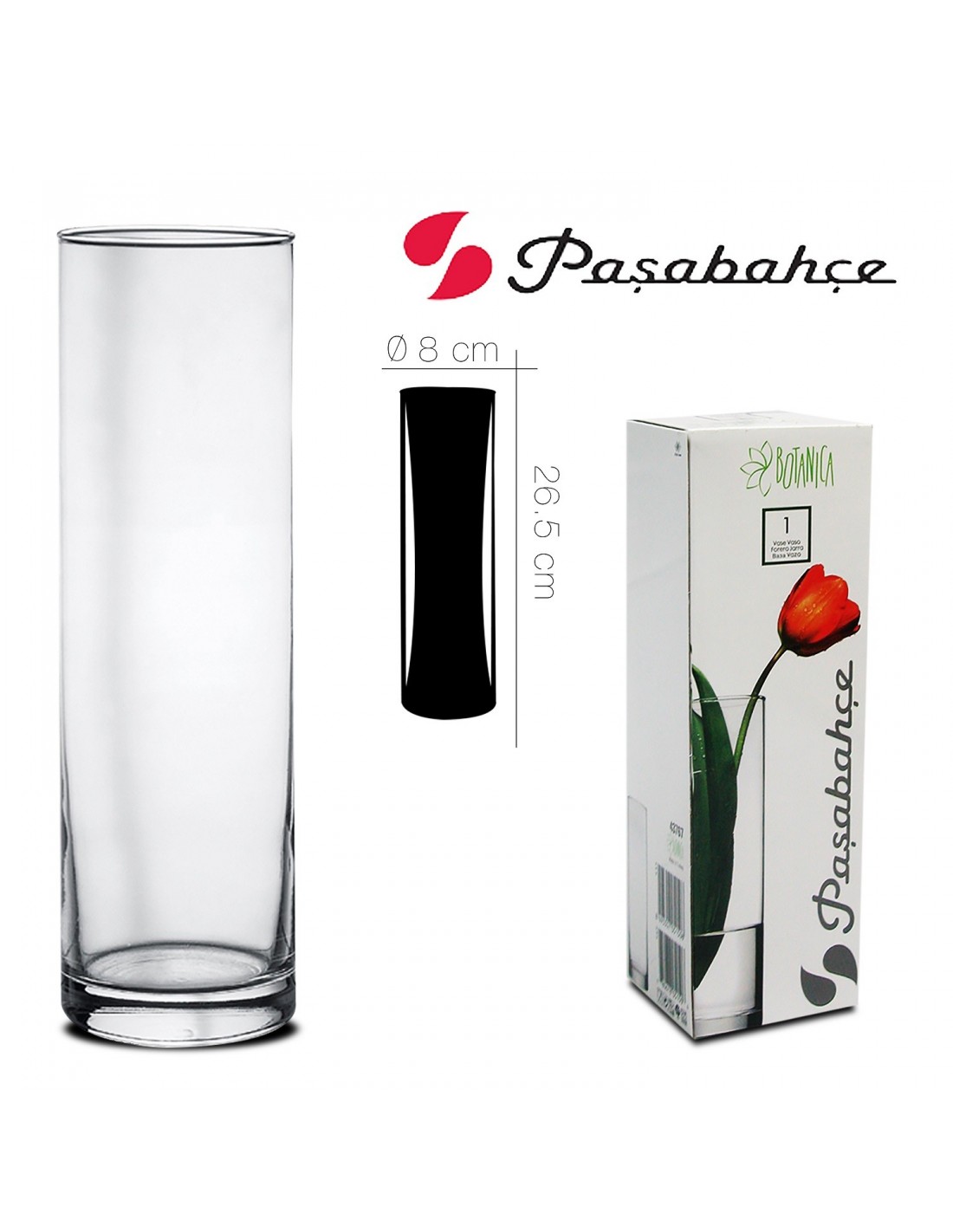 "Flora" en verre 26 cm Moderne Déco Vase en verre Elegant Déco-Vase 