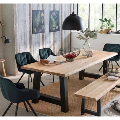 Dining Table Metal Legs In Solid Oak, How Thick Should Dining Table Legs Be