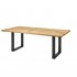 Solid oak wood dining table EP 4Cm black metalic U legs - KASTLE