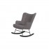 Rocking chair in fabric with black legs Color Grey