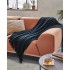 Knitted blanket 130x150 cm knitted in cotton Color Black