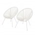 Set van twee draadtuinstoelen met eivorm Accapulco Copacabana Kleur Wit