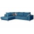 MONACO large sofa 5-6 seats corner velvet 300x225Cm Color Blue
