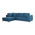 Velvet corner sofa 5 seats convertible into a bed Eva 280x210cm Color Bleu foncé