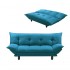 Stoffen Pillow-slaapbank met drie zitplaatsen/tweepersoonsbed Kleur Blauw
