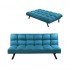 Stoffen slaapbank met drie zitplaatsen/tweepersoonsbed Kleur Blauw