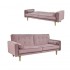 Rechte fluwelen slaapbank met drie zitplaatsen en Scandinavische stijl Kleur Roze