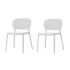 Set of 2 chairs CHLOE PP stackable 50x49xH78 cm Color White
