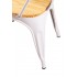 Industriële eetkamerstoel met houten zitting geïnspireerd op de Tolix-stoel