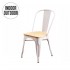 Industriële eetkamerstoel met houten zitting geïnspireerd op de Tolix-stoel Kleur Wit