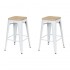 Set of 2 industrial bar stools Color White