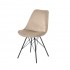 Velvet chair with black metal legs, 58x49,5xH83 CM Bala Color Beige