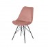 Velvet chair with black metal legs, 58x49,5xH83 CM Bala Color Pink