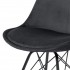 Chaise en velours avec pieds en métal noir, 58x49,5xH83 CM Bala