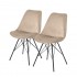 Set of 2 velvet chairs with black metal legs, 58x49,5xH83 CM Bala