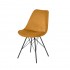 Chaise en velours avec pieds en métal noir, 58x49,5xH83 CM Bala Couleur Orange