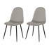 Set of 2 KLARY Scandinavian style chairs in velvet, black legs Color Grey