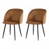 Set of 2 upholstered dining room chairs Color Camel