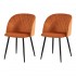 Set of 2 upholstered dining room chairs Color Rouille
