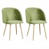 Set of 2 HESTER Chairs in Velvet Color Green