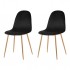 Set of 2 Scandinavian style KLARY chairs in velvet, natural legs Color Black