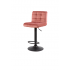 Kitchen stool Adjustable height swivel velvet seat Color Pink