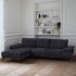 Milan wide angle sofa 5 seats 293X167CM in premium fabric Color Bleu foncé