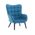 Children's armchair in velvet with black legs, 48x46xH60 cm- ELZA Color Blue