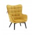 Children's armchair in velvet with black legs, 48x46xH60 cm- ELZA Color Yellow