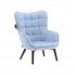 Children's armchair in velvet with black legs, 48x46xH60 cm- ELZA Color bleu clair