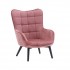 Children's armchair in velvet with black legs, 48x46xH60 cm- ELZA Color Pink