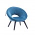Children's velvet armchair with black legs, 36x44xH42 cm - TIMMY Color Blue