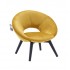 Children's velvet armchair with black legs, 36x44xH42 cm - TIMMY Color Yellow