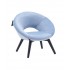 Children's velvet armchair with black legs, 36x44xH42 cm - TIMMY Color bleu clair