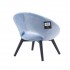 Children's velvet armchair with black legs, 36x44xH42 cm - TIMMY