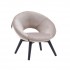 Children's velvet armchair with black legs, 36x44xH42 cm - TIMMY Color Taupe